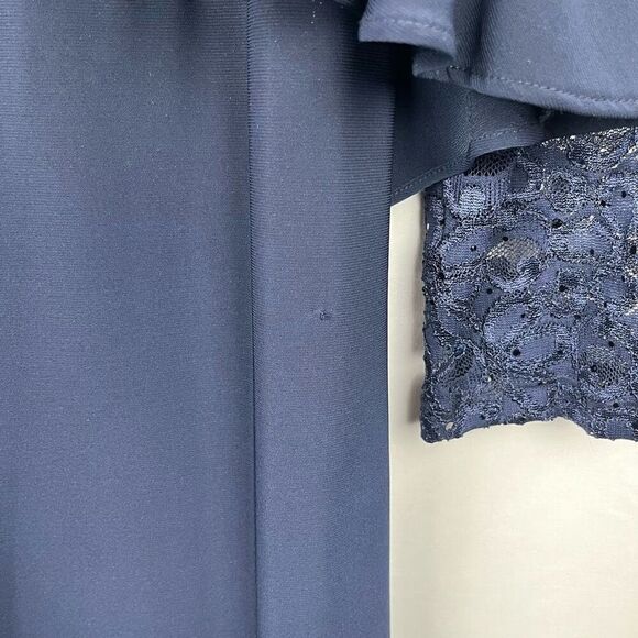 R & M Richards Navy 2-piece Dress Lace Jacket 18W - Picture 3 of 16